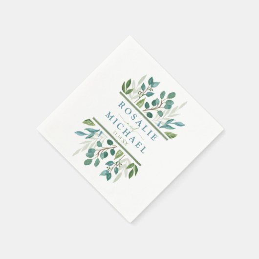 Botanische Grünanlage Hochzeitsempfang Serviette (Ecke)