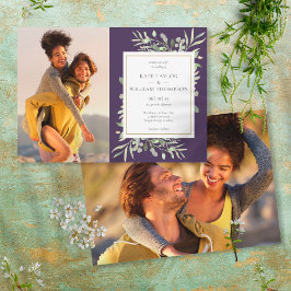 Botanische Grünanlage Lila Fotos Hochzeit Einladung