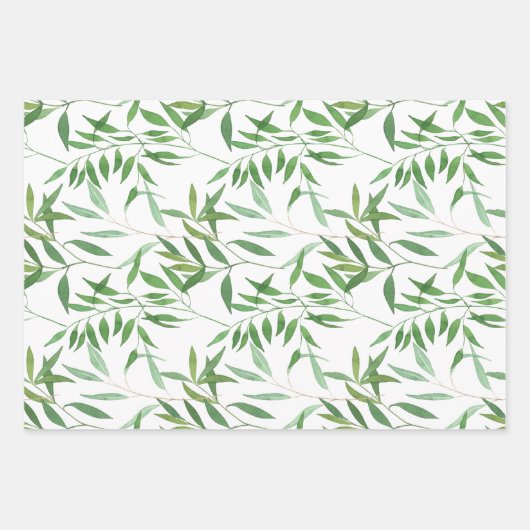 Botanische Grünanlage - Set von 3 Geschmacksrichtu Geschenkpapier Set (Vorderseite)