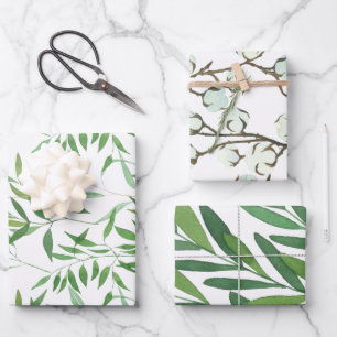 Botanische Grünanlage - Set von 3 Geschmacksrichtu Geschenkpapier Set