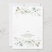 Botanische grüne Babydusche Einladung (Rückseite)