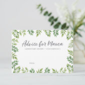 Botanische grüne Babyparty-Ratekarten Einladung (Stehend Vorderseite)