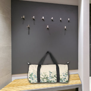 Botanische grüne Blätter benutzerdefinierter Name Duffle Bag