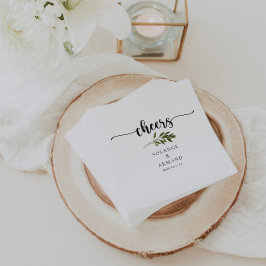 Botanische Grüne Blätter Hochzeit Cheers Napkins Serviette