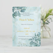 Botanische Grüne Blätter Minimale Einladung zur Ho (Stehend Vorderseite)