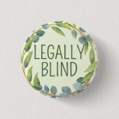 Botanische Grüne Blätter Rechtsblind Button (Vorderseite)