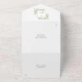 Botanische Grüne Blätter Taufe All In One Einladung (Außenbereich)