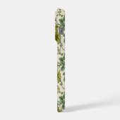 Botanische Grüne Blumen Creme Florales Muster iPhone Hülle (Linke Seite)