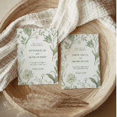 Botanische Grüne Einladung zur Hochzeit