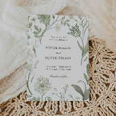 Botanische Grüne Einladung zur Hochzeit
