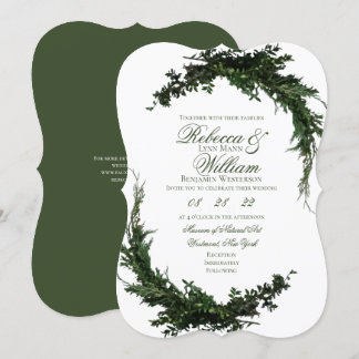 Botanische Grüne Einladung zur Hochzeit