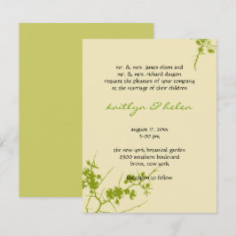 Botanische, grüne Gay Lesbian Hochzeit Einladung