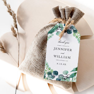 Botanische Grüne Hochzeit von Leafy Watercolor Geschenkanhänger