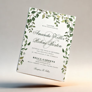 Botanische Grüne Hochzeitseinladung Einladung
