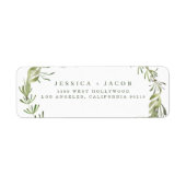 Botanische Grüne Hochzeitsfeier Rücksendeadresse (Vorne)