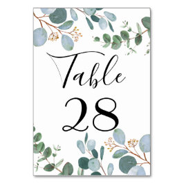 Botanische Grüne Hochzeitsfeier Tischnummer