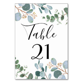 Botanische Grüne Hochzeitsfeier Tischnummer