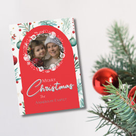 Botanische grüne Kiefernnadeln Feiertagskarte