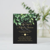 Botanische Grüne Leafy Hochzeit Einladung Budget (Stehend Vorderseite)