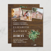 Botanische Grüne Leafy Hochzeit Einladung Budget (Vorne/Hinten)