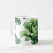 Botanische Grüne Lettuce-Tasse - Nature-Inspiriert Kaffeetasse (Vorderseite Links)