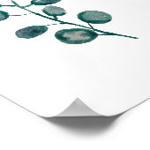 Botanische Grüne Pflanze Aquarellmalerei Poster (Ecke)