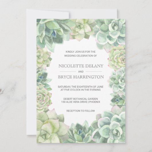 Botanische Grüne Säkularbräune Einladung (Vorderseite)