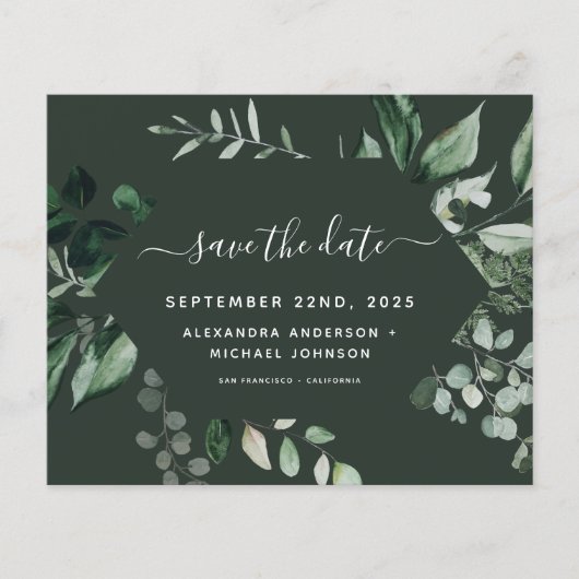 Botanische Grüne Smaragdgrüne Hochzeit (Vorderseite)