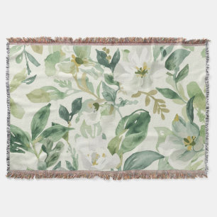 Botanische grüne Wasserfarbe Florale Blätter Natur Decke
