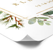 Botanische Grüne Weihnachtsfeier Gold Hochzeit Wil Poster (Ecke)