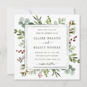 Botanische Grüne Weihnachtsfeiertag Einladung (Vorderseite)