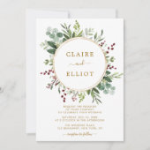 Botanische Grüne Weihnachtsfeiertag Goldhochzeit Einladung (Vorderseite)