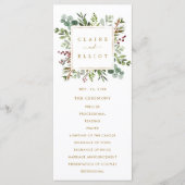 Botanische Grüne Weihnachtsfeiertag Goldhochzeit Programm (Vorderseite)
