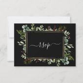 Botanische Grüne Weihnachtsfeiertag Hochzeit Schwa RSVP Karte (Vorderseite)