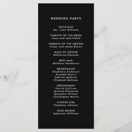 Botanische Grüne Weihnachtsfeiertag Schwarze Hochz Programm (Rückseite)