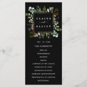 Botanische Grüne Weihnachtsfeiertag Schwarze Hochz Programm (Vorderseite)