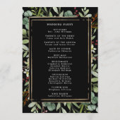 Botanische Grüne Weihnachtsfeiertag Schwarze Hochz Programm (Rückseite)