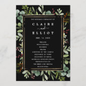 Botanische Grüne Weihnachtsfeiertag Schwarze Hochz Programm (Vorderseite)