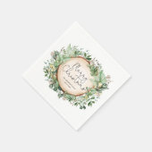 Botanische Grünen Frohe Weihnachtsfeier Serviette (Ecke)