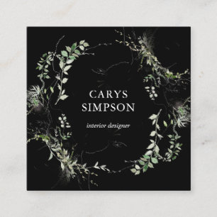 Botanische Grünflächen und moderne Skizzen Quadratische Visitenkarte