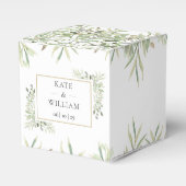 Botanische Grünfoliage Hochzeit Vielen Dank Geschenkschachtel (Vorderseite)