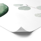 Botanische Grünfolien Wasserfarbenprägung Poster (Ecke)