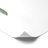 Botanische Grünfolien Wasserfarbenprägung Poster (Ecke)