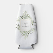 Botanische Grünfolienhochzeit Flaschenkühler (Vorderseite)