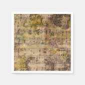 Botanische Grunge Floral Sheet Music Napkin Serviette (Vorderseite)