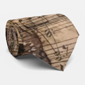 Botanische Grunge Floral Sheet Music Neck Tie Krawatte (Gerollt)