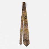 Botanische Grunge Floral Sheet Music Neck Tie Krawatte (Rückseite)