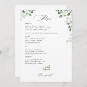 Botanische Grünpflanzen auf Hochzeiten Menükarte (Vorne/Hinten)