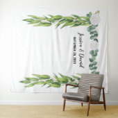 Botanische Grünpflanzen Blätter Hochzeitsfeiern Wandteppich (Beispiel (Horizontal))