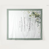 Botanische Grünpflanzen Blumenwasser Foto Hochzeit Wandteppich (Vorderseite (Horizontal))